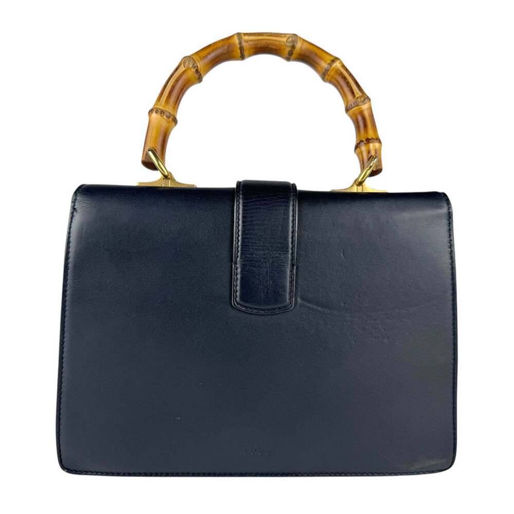 GUCCI Red Leather Bamboo Shoulder Bag - Picture 3 of 13